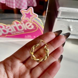 Faux Gold One Single Hoop Earring